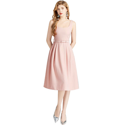 Vorteva Style Elegance Sleeveless Halter Skirt Belt
