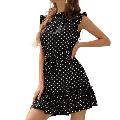 Retro Round Neck Slim Skirt Dress