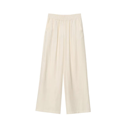 Elastic Waist Comfortable Wide Leg Casual Trousers