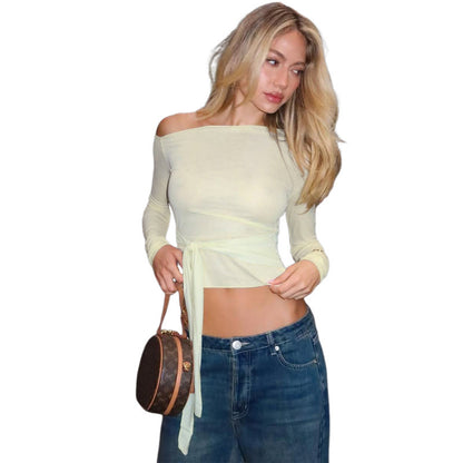Women's Fashionable Solid Color All-matching T-shirt