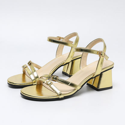 Fashion Plus Size Thick High Heel Heel Buckle Women's Sandals