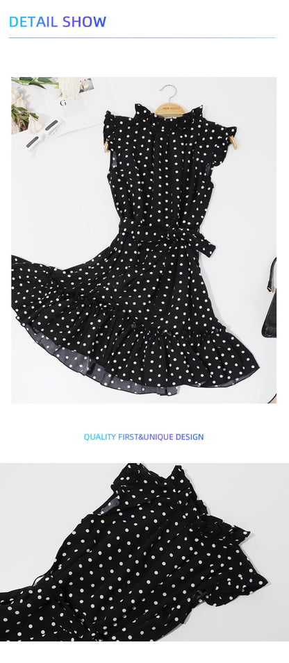 Retro Round Neck Slim Skirt Dress