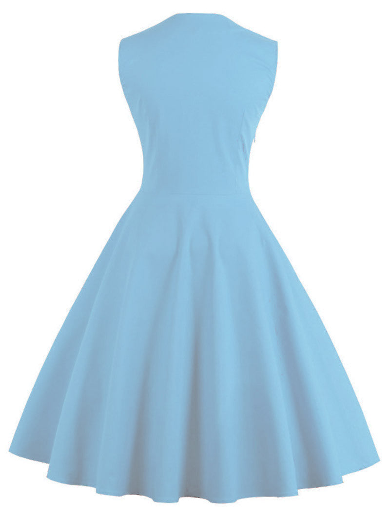 Wave Point Stitching Swing Dress