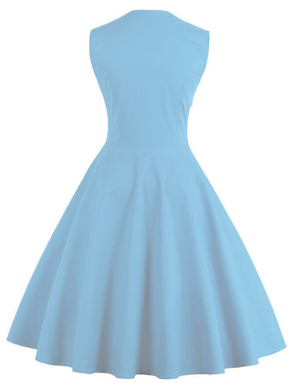 Wave Point Stitching Swing Dress