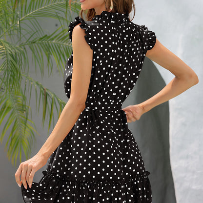 Retro Round Neck Slim Skirt Dress